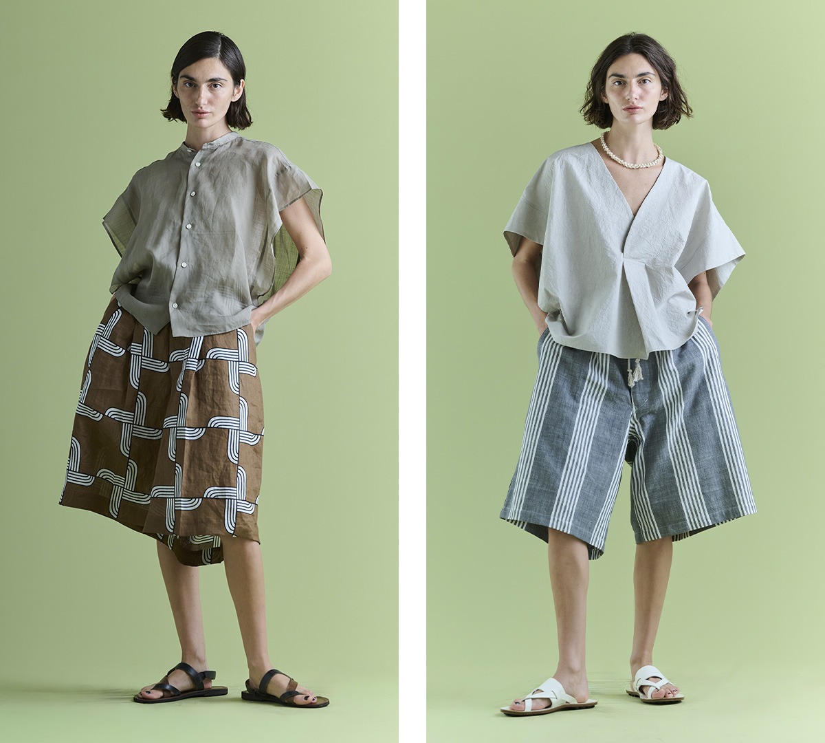 HAVERSACK ハバーサック リネンポプリン クロップドフリルシャツ