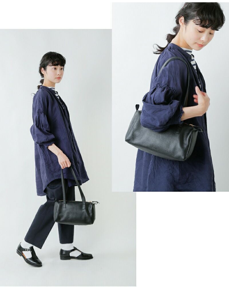 MARINE DAY マリンデイ シュリンク カウレザー ボストンバッグ “MARIA