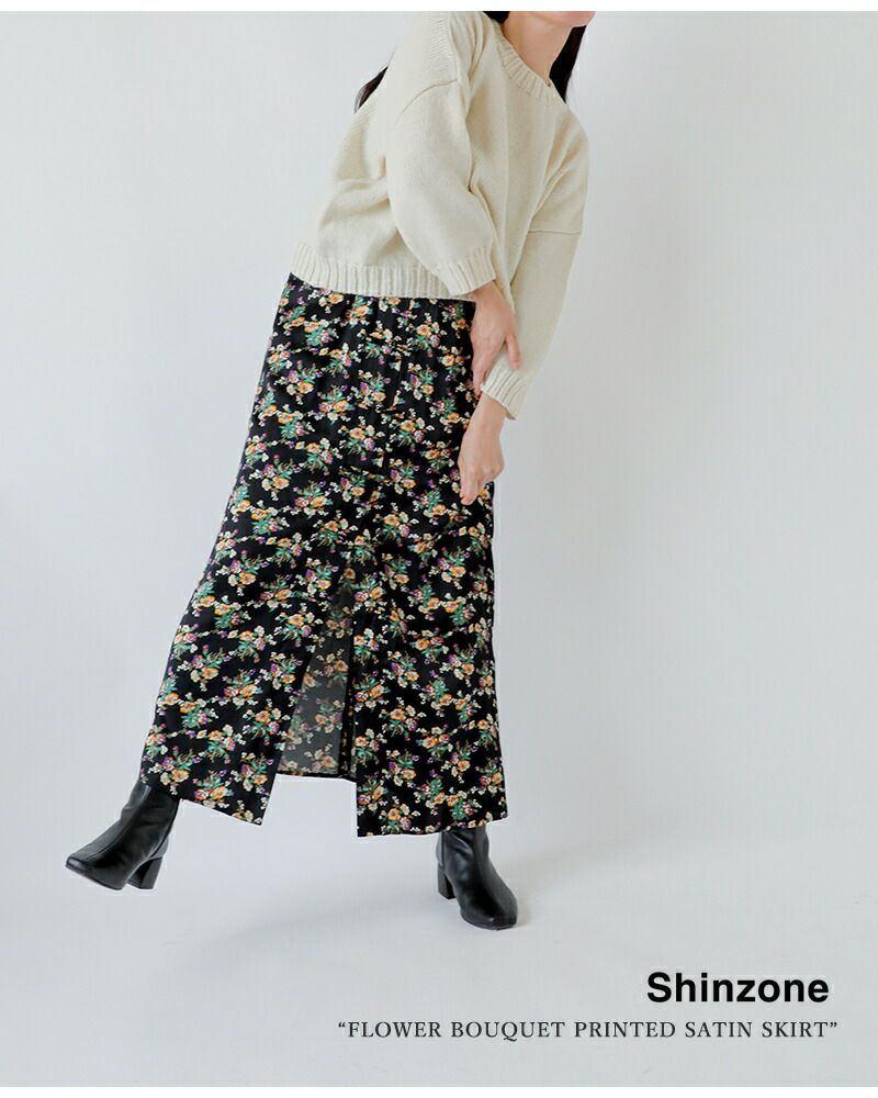 60%OFF】Shinzone シンゾーン フラワー ブーケプリント サテン