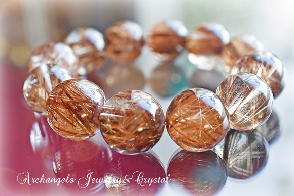 ブラウンルチルクォーツ・大玉グラデーションブレス