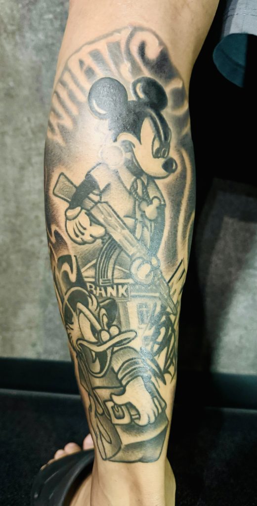 ミッキー ドナルド キャラタトゥー tattoo ｜岡山 倉敷 タトゥー