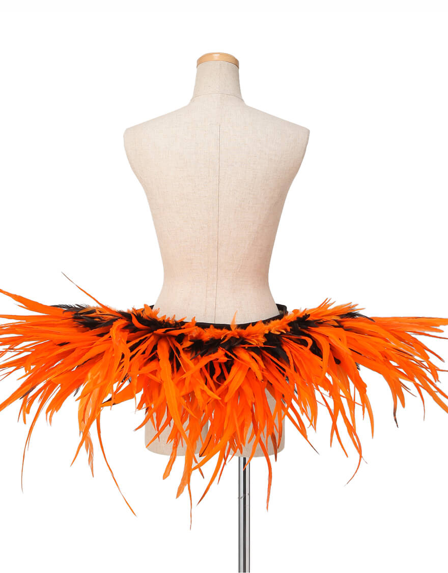 フェザーヒップベルト (オレンジ×ブラック) – 【公式】フラダンス衣装