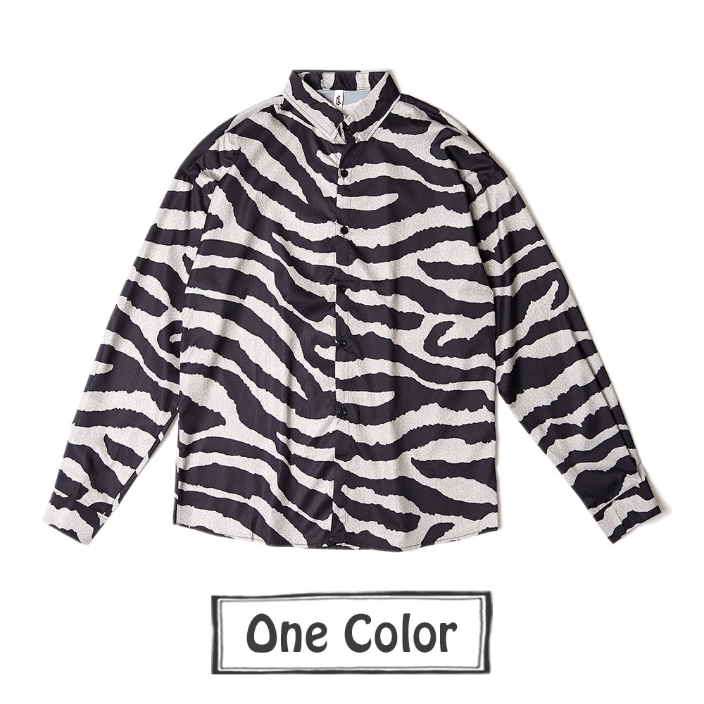 コントラストの効いたゼブラ柄長袖シャツ – ArrrT