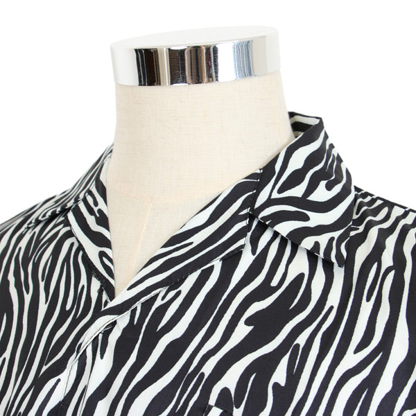 ゼブラプリント オープンカラー長袖シャツ – ArrrT