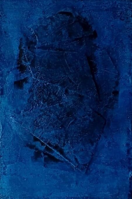 アブストラクトアート キャンバス、深い青色の質感、モダンウォール