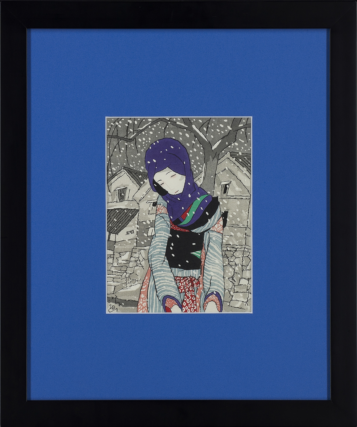 竹久夢二『 雪の夜の伝説【1点限り】』 | 木版画 | 日経アート