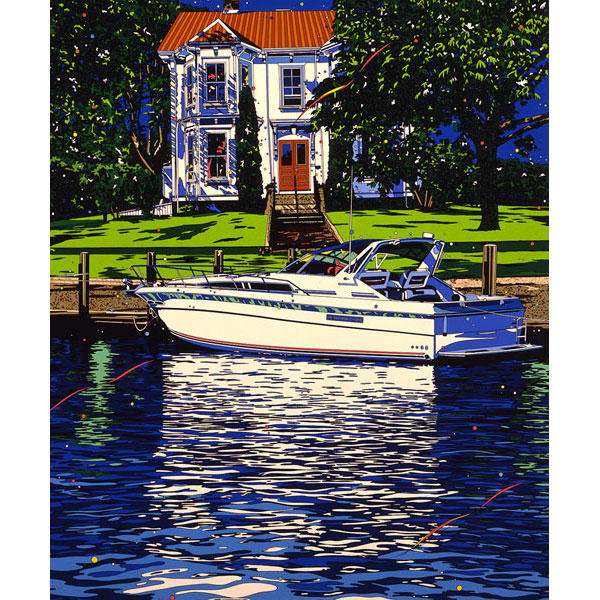 鈴木英人 イラスト版画作品｜「我が生涯の家」 1996年 シルク