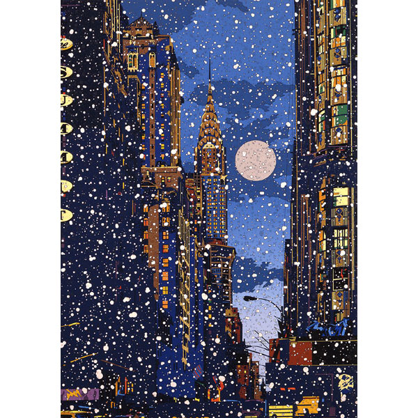 鈴木英人 イラスト版画作品｜「バージン スノー」 1996年 シルク