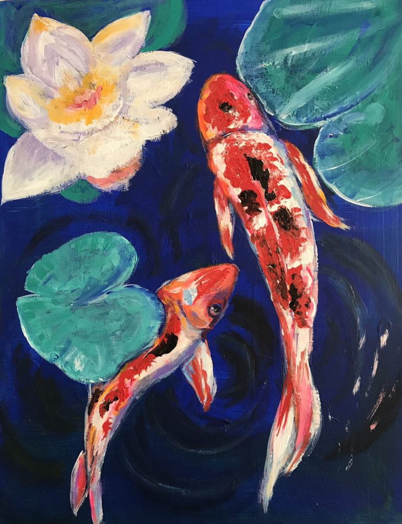 Morning Session 錦鯉の季節 Koi Pond – Artbar Tokyo – Paint and