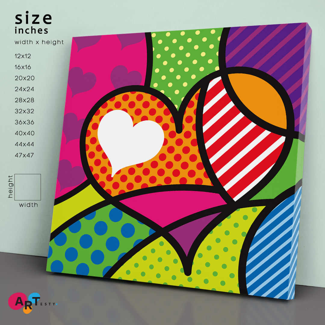 Buy Colorful Heart Form Love Pop Art Canvas 🎨 Add bright energy