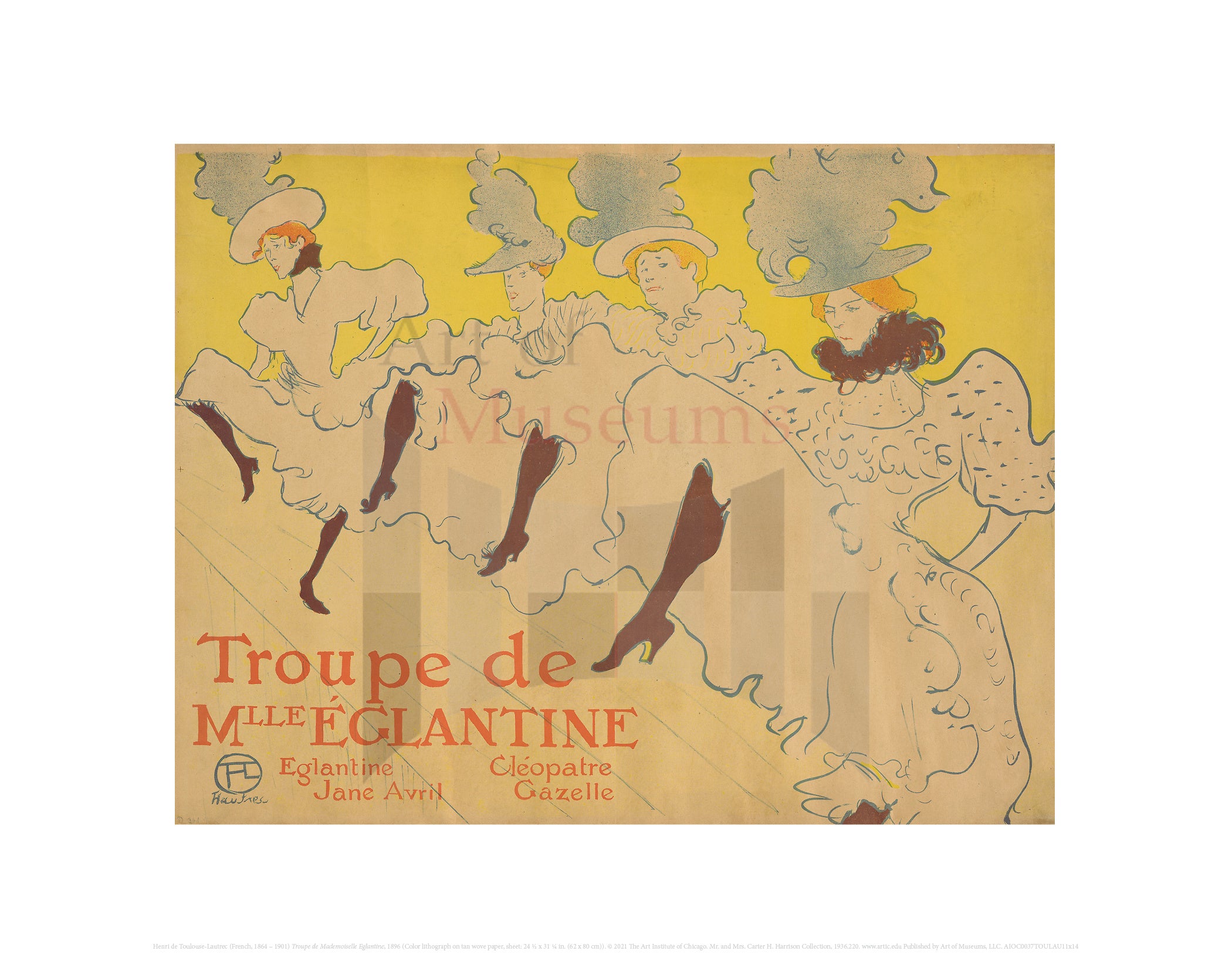 Art of Museums Print: Henri de Toulouse-Lautrec, Troupe de