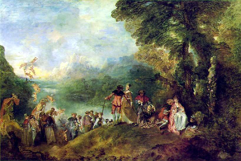 ヴァトー 「シテール島の巡礼（雅やかな宴）」 1717 | 129x194cm