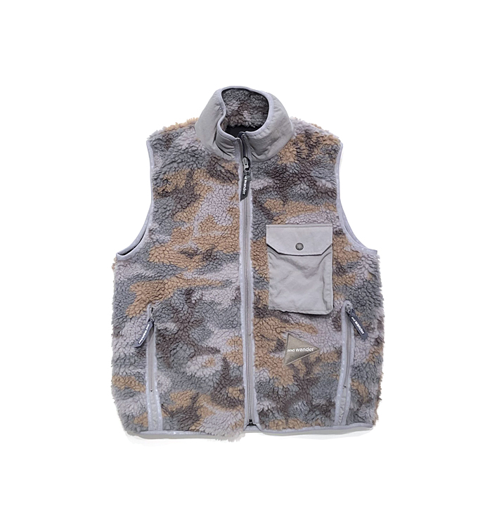 and wander】jacquard boa vest | AT EASE