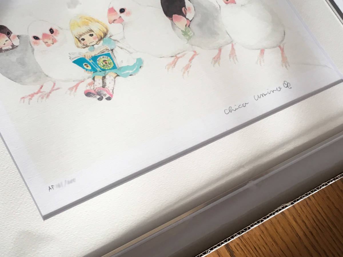 送料込☆羽海野チカ 複製原画 3月のライオン 直筆サイン入り☆文鳥