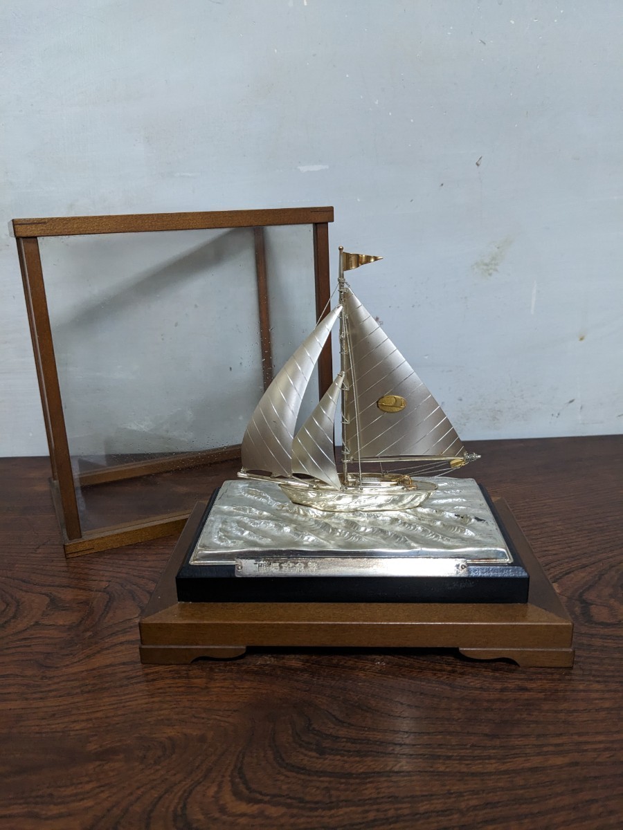 SILVER970 船 舟 帆船 ヨット フルセール 置物 飾り物 シルバー 純銀