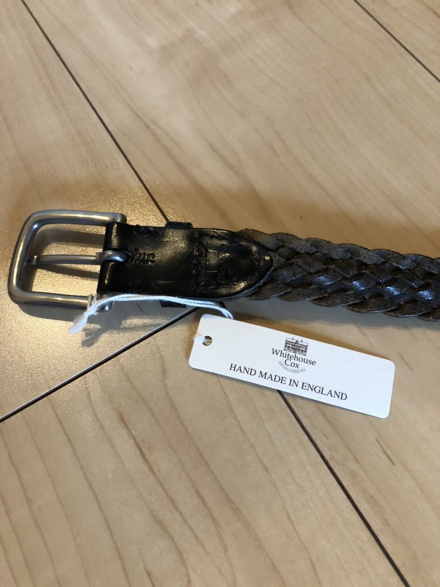 美品 ホワイトハウスコックス メッシュベルト 黒 28mm P2274