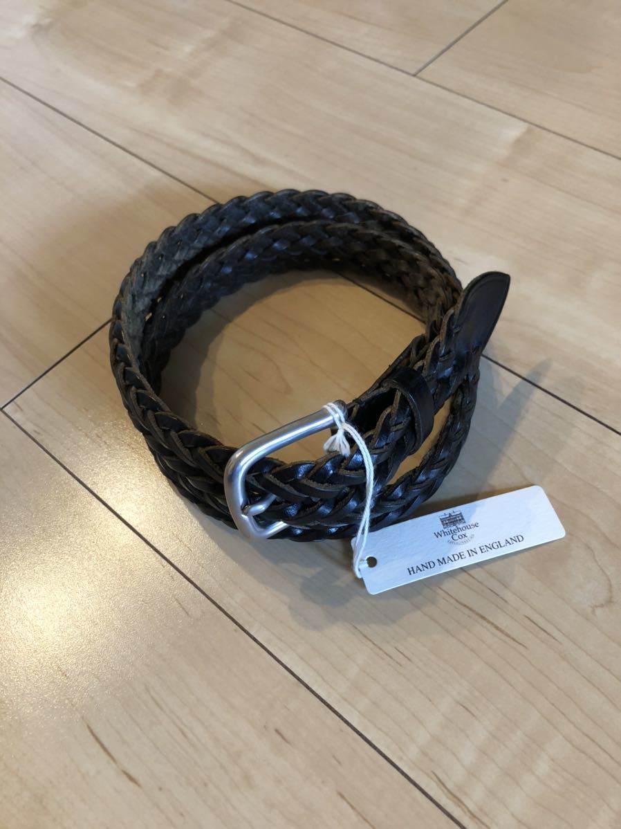 美品 ホワイトハウスコックス メッシュベルト 黒 28mm P2274
