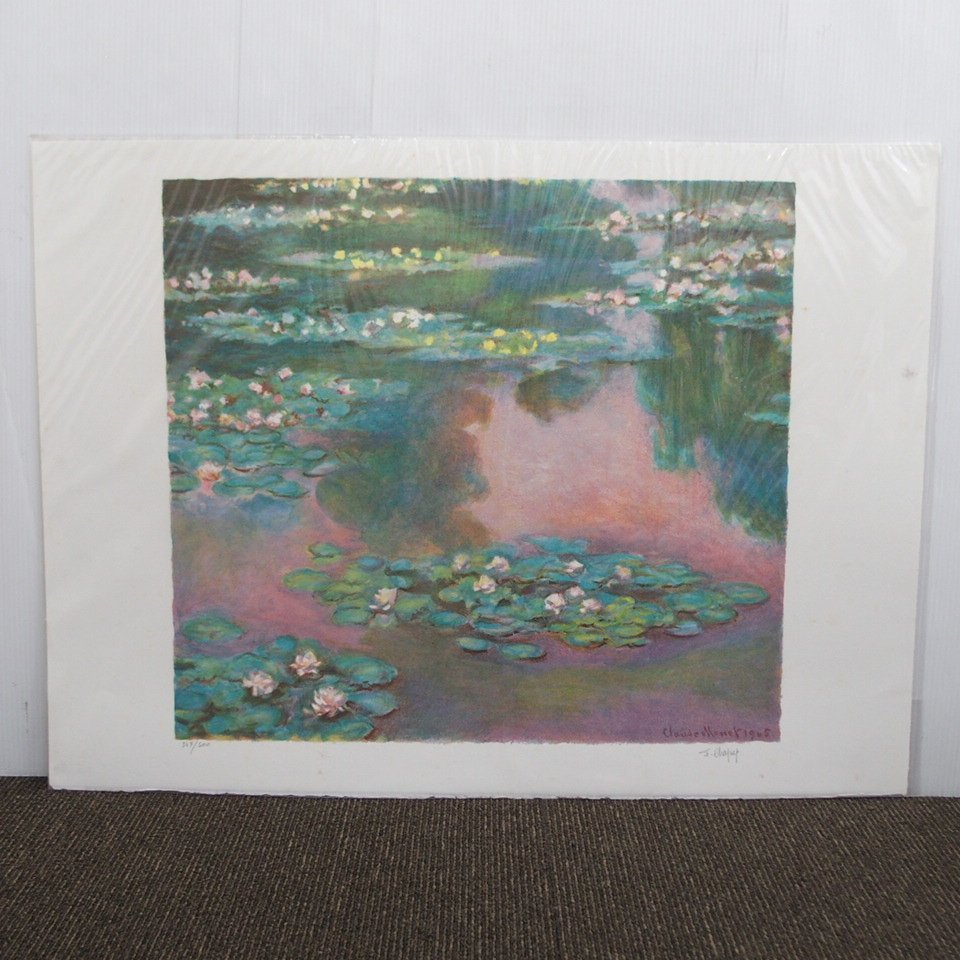 m002 dyoko 【13 クロード・モネ Claude Monet 「睡蓮」 リトグラフ 額