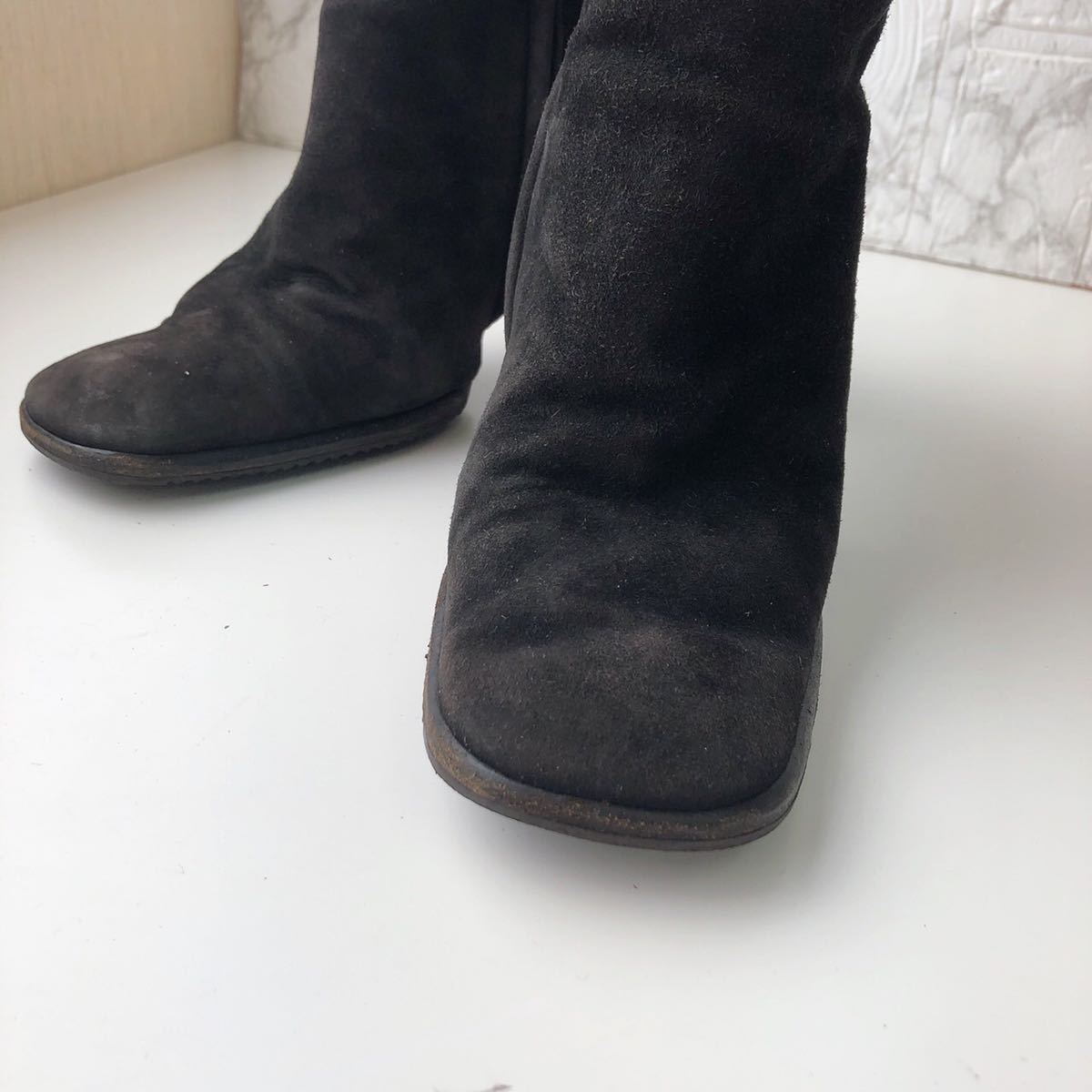 1円→GUCCI グッチロングブーツ 黒 ブラック レザーブーツ 本革 ブーツ