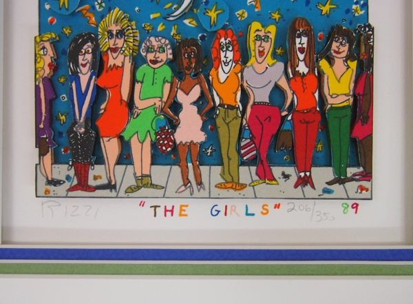 真作保証】 ジェームス・リジィ 「THE GIRLS」 直筆サイン 3D シルク