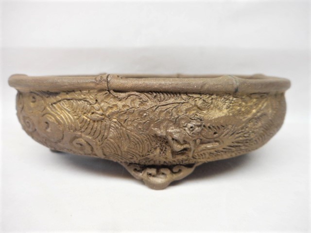 紫砂の鉢 盆栽鉢釘彫鉢◇中国宜興◇ Yahoo!オークション -「中国宜興