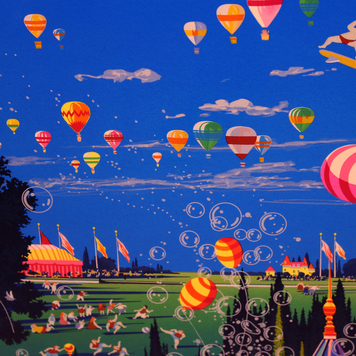 ヒロ・ヤマガタ作シルクスクリーン「スカイフェスティバル」