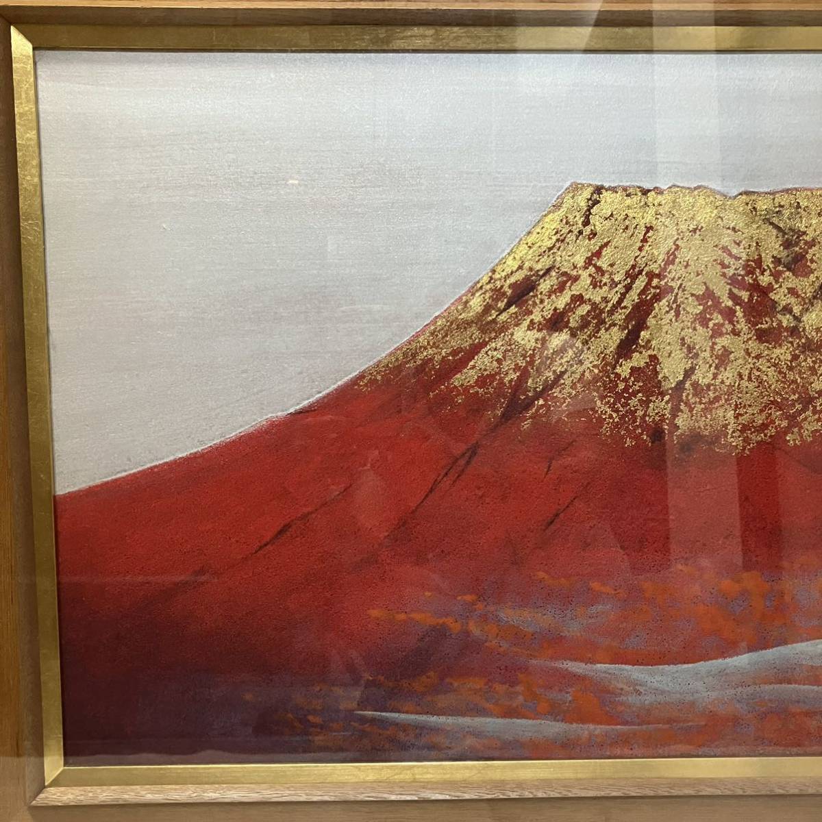 佐藤勝彦 絵画 赤富士 日本画 富士山 額入り 希少？(日本画)｜売買され