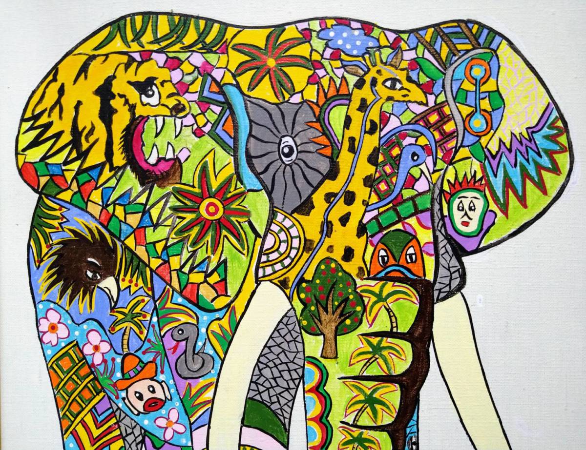 F6号】ジミー大西【アフリカ】肉筆保証//表・裏サイン有り//アクリル