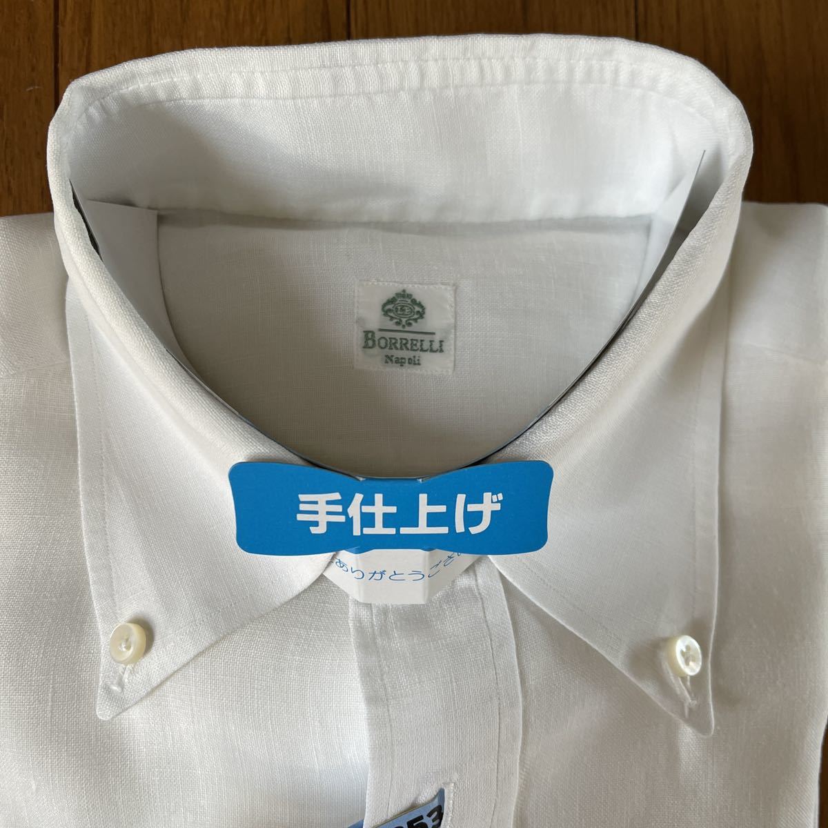 USED ルイジボレッリ LUIGI BORRELLI 38/15 100% LINEN リネン ボタン