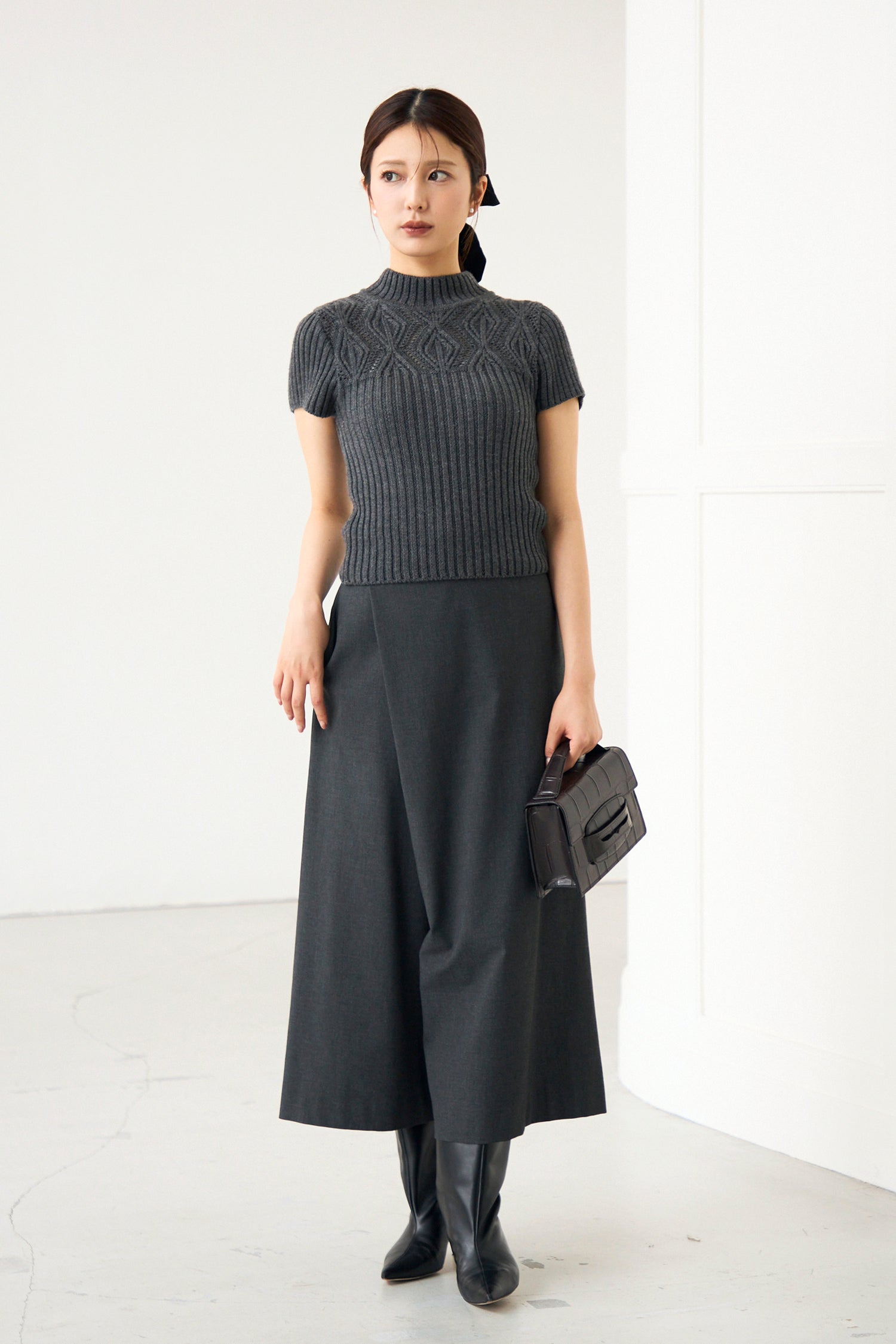 Diamond knit tops (Heather gray) – Audire