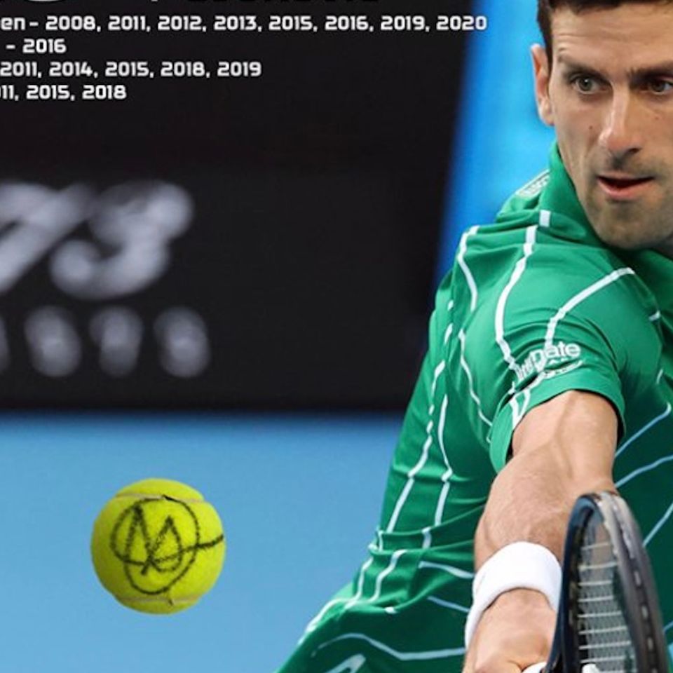 直筆サイン入り】ノバク・ジョコビッチ 直筆サイン入りテニスボール