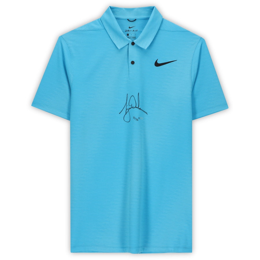 タイガー・ウッズ 直筆サイン入りナイキポロシャツ（ブルーフューリー