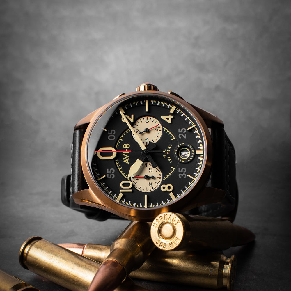 Void Black | Spitfire Lock Chronograph – AVI-8 Timepieces