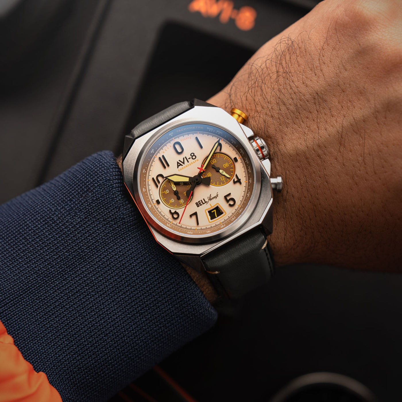 Camel Brown | Bell X-1 Machbuster Chronograph – AVI-8 Timepieces