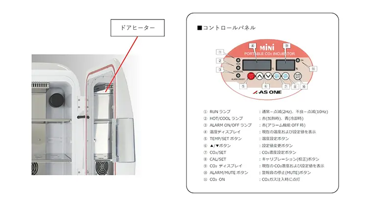 3-6105-01 ポータブルミニCO2インキュベーター （MINIcell） AS-203M