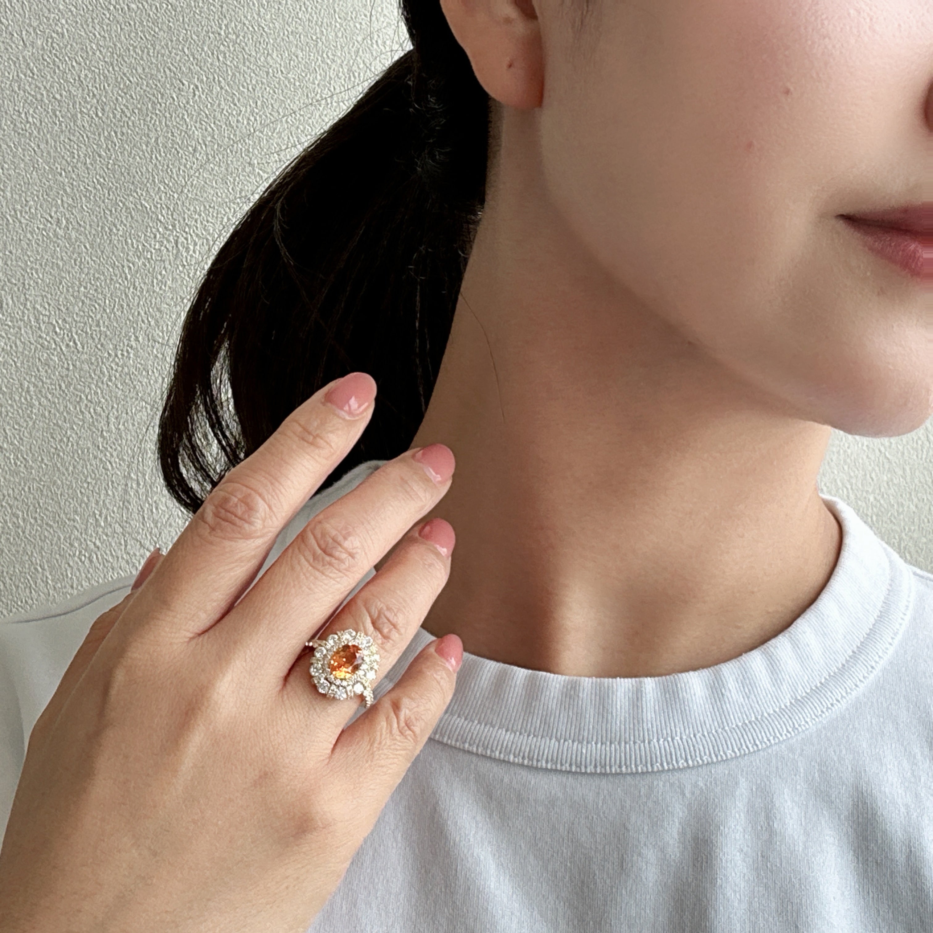 ベルガモットレース］リング スペサルティンガーネット – AYAKO