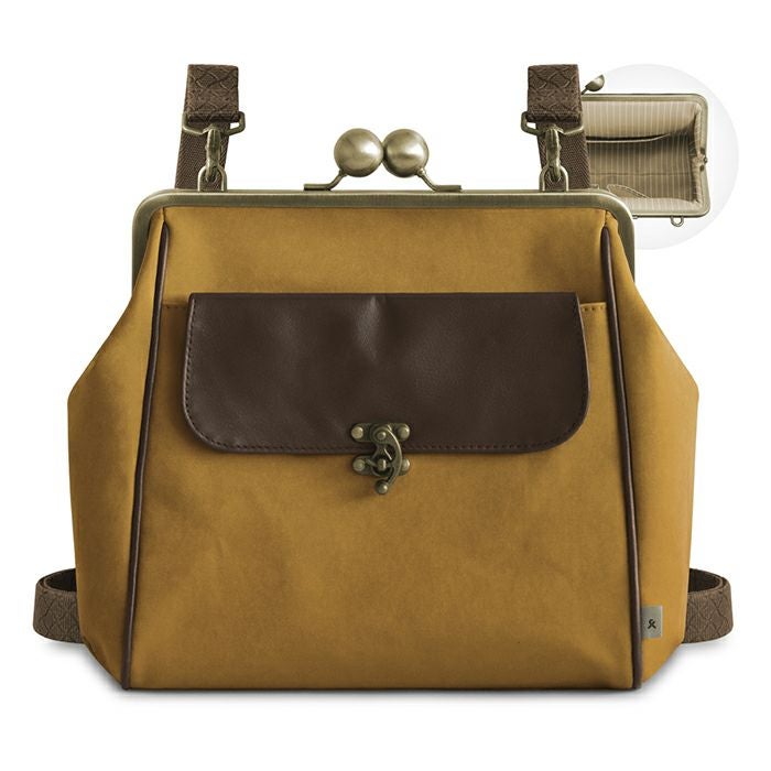 在庫商品】がま口フラップ2WAYリュック（大玉ひねり）【Sueddy