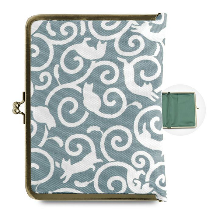 在庫商品】がま口ブックカバー500P用【ねこ唐草】 [M便 1/2] | がま口