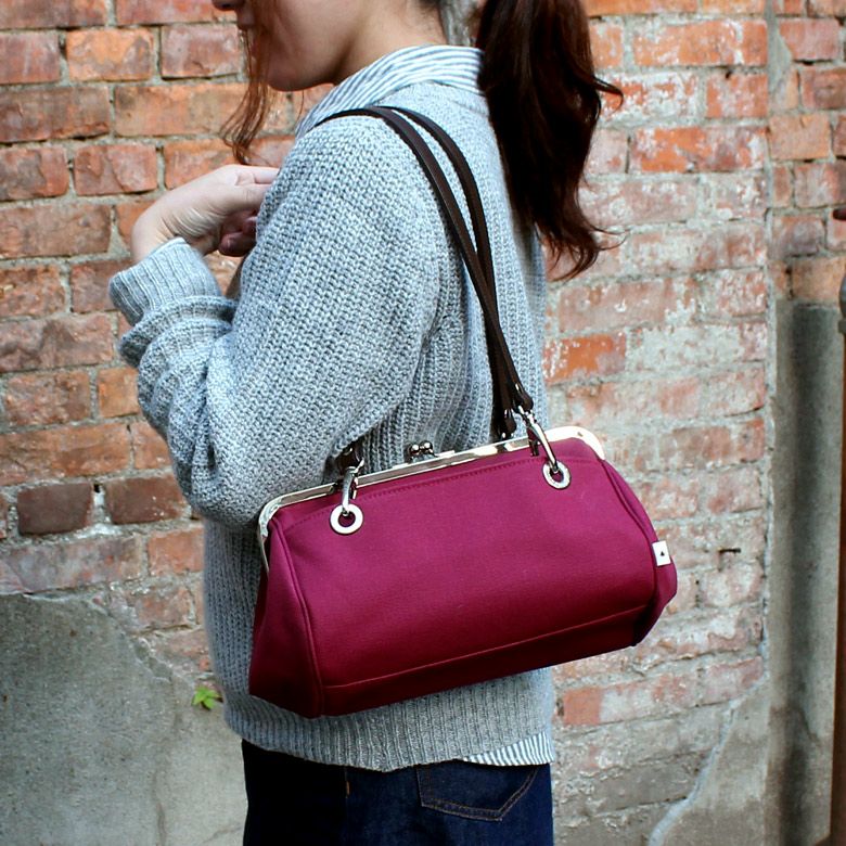 受注生産品】TAWARA型がま口ボストンバッグ【帆布・無地】 | がま口の