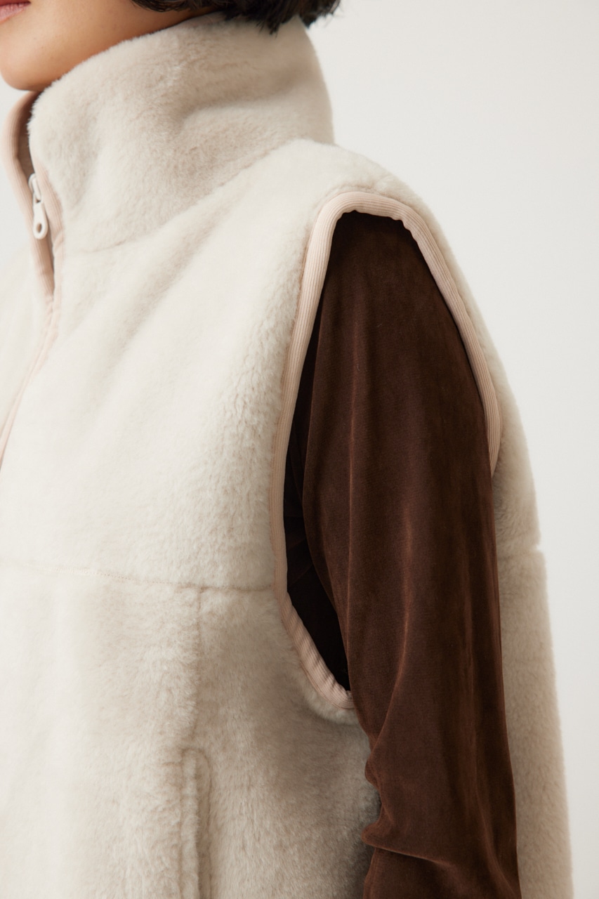 crie conforto】ボアドッキングベスト｜WOMEN｜254HAT30-045H｜AZUL BY