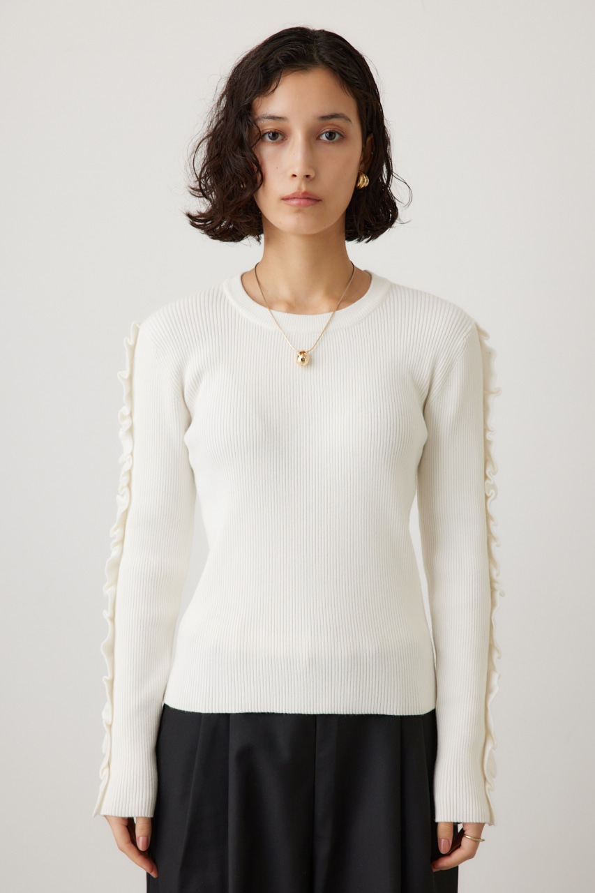 crie conforto】スリーブフリルニット｜WOMEN｜254HAT70-100I｜AZUL BY