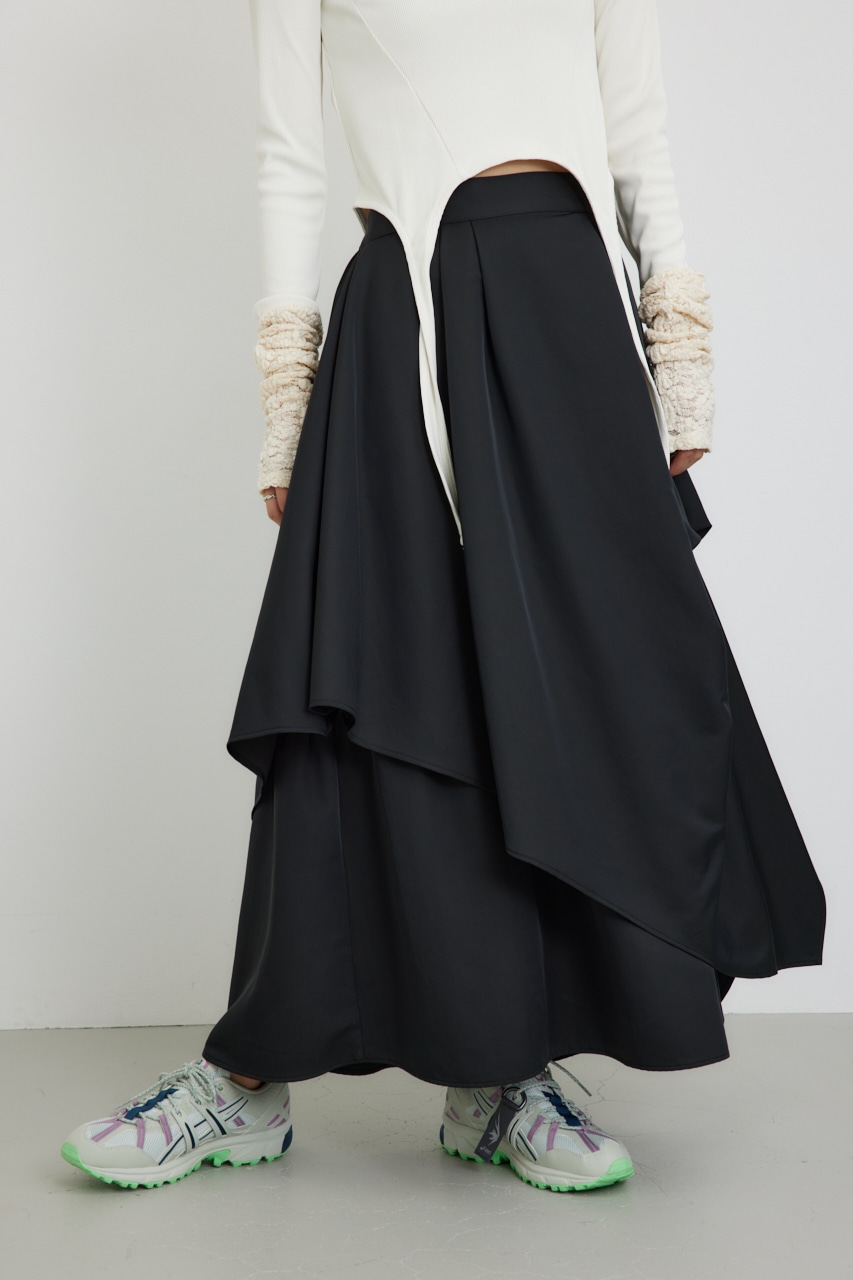 PLUS】タックギャザーフレアスカート｜WOMEN｜250HAP31-117H｜AZUL BY