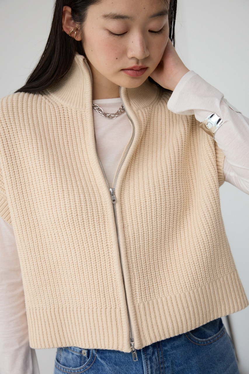 ジップアップニットベスト｜WOMEN｜250HAT70-443H｜AZUL BY MOUSSY