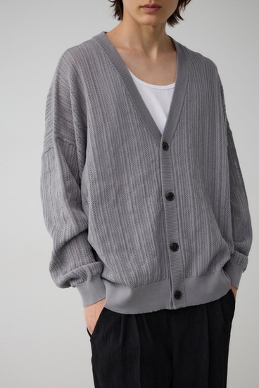 クロシェフラワーニットカーディガン｜MEN｜251HAT70-046G｜AZUL BY