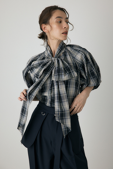 crie conforto】チェックボウタイブラウス｜WOMEN｜254IAT30-0131