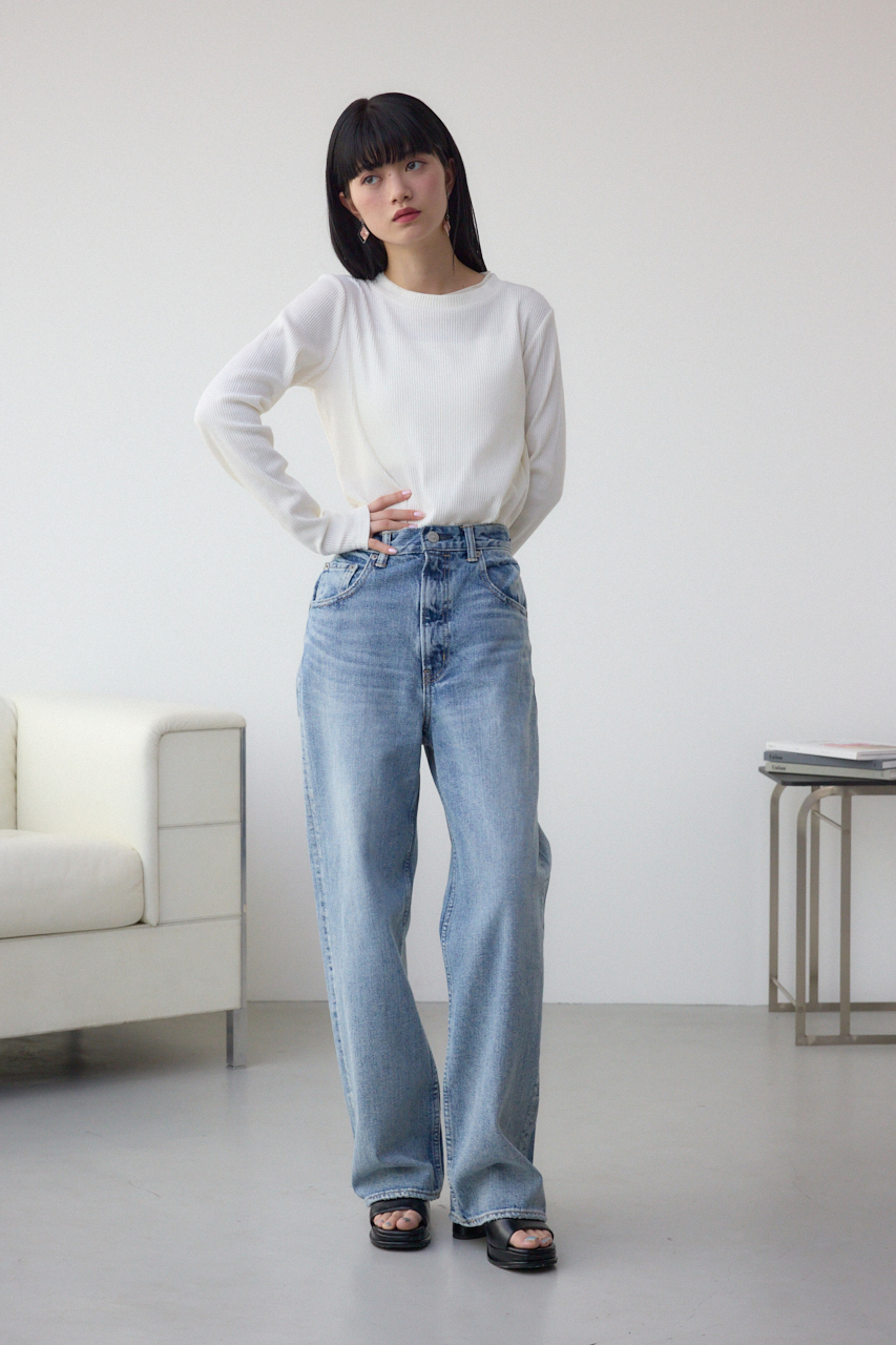 シアーネックリブトップス｜WOMEN｜250ISB80-397C｜AZUL BY MOUSSY