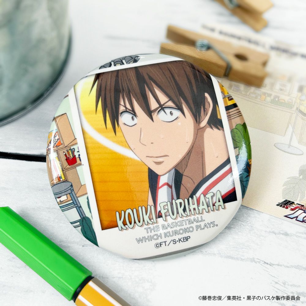 黒子のバスケ×文房具カフェ カフェポスターモチーフ 缶バッジ 降旗光樹