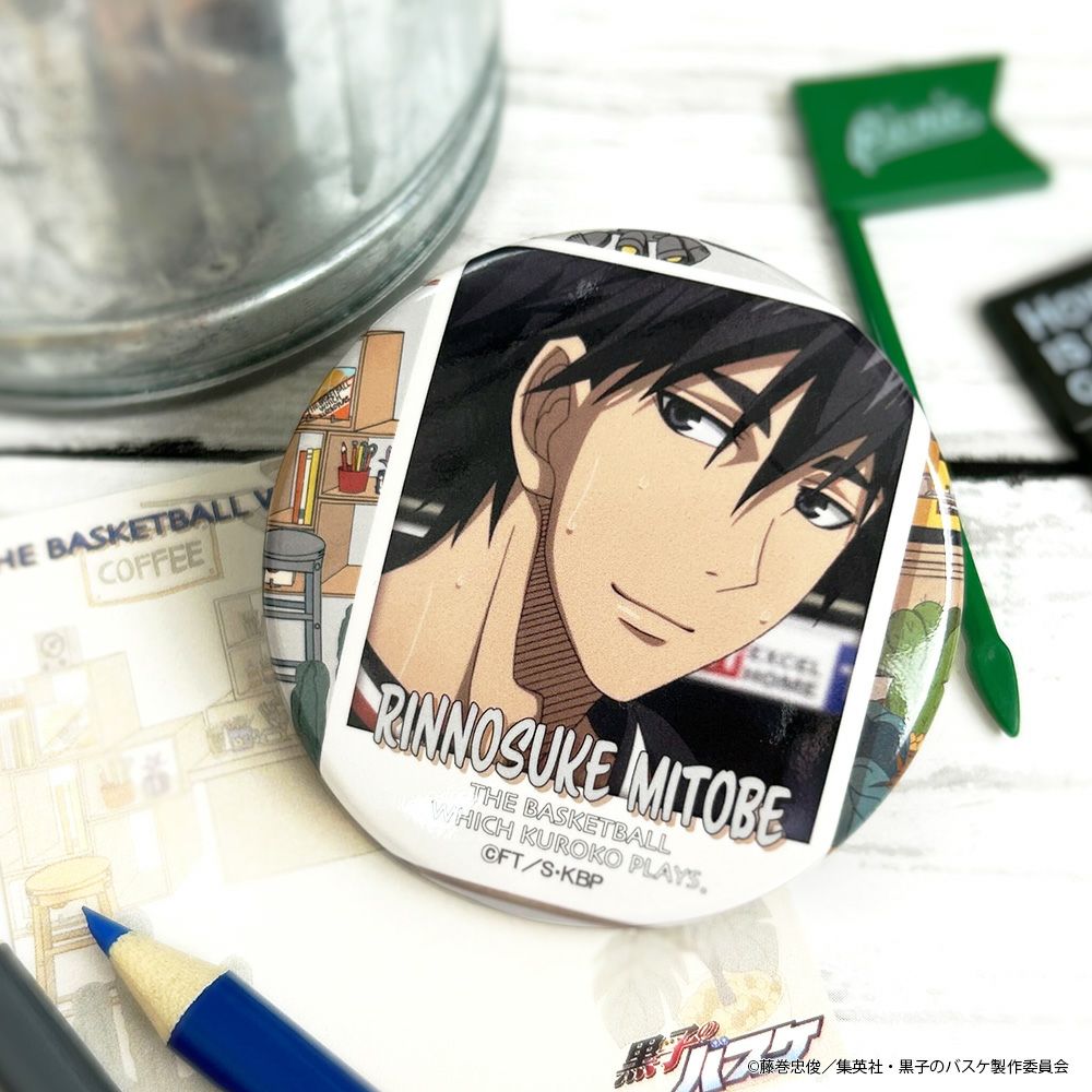 黒子のバスケ×文房具カフェ カフェポスターモチーフ 缶バッジ 水戸部凛