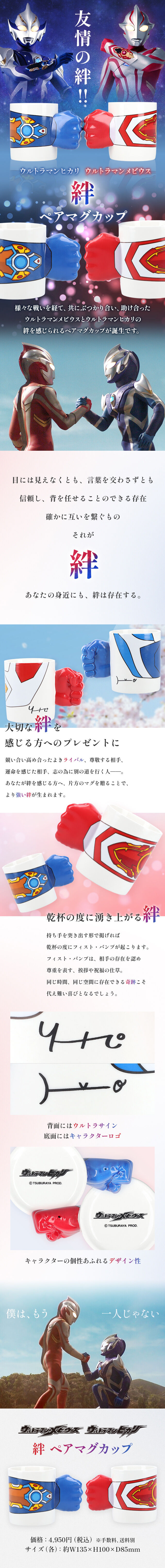 ウルトラマンメビウス ウルトラマンヒカリ 絆ペアマグカップ