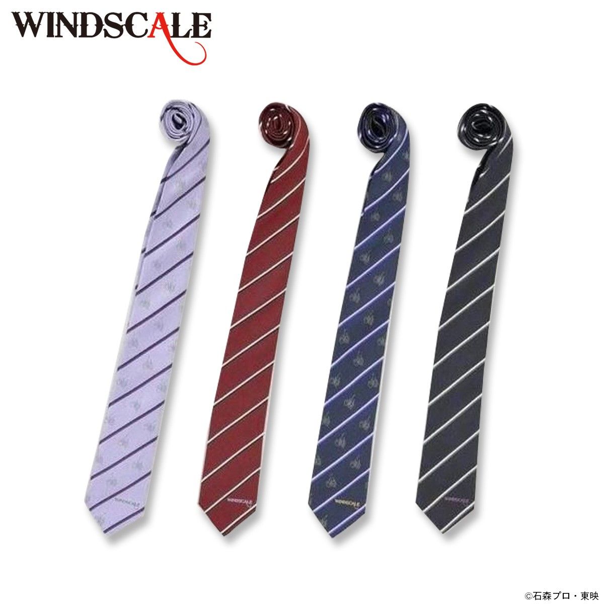 仮面ライダーW WIND SCALE ネクタイ WSストライプ柄 レッド、ブラック